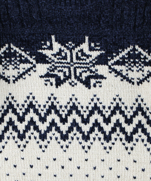 COMME CA ISM(コムサイズム)の「雪柄プルオーバーニット(ニット/セーター・キッズ・グレイッシュベージュ/ターコイズブルー/ネイビー・120cm/130cm/150cm)」の7枚目の写真
