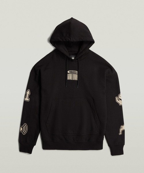 G-STAR RAW◆パーカー/M/コットン/BLK/D20740-A971-6484 G-Star RAW｜【公式ショップ】MIXED WOVEN CARGO HOODED SWEAT