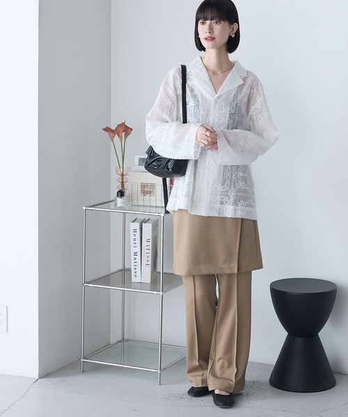 Ballsey♡レースビッグカラーブラウス　上品　仕事着 Ballsey♡レースビッグカラーブラウス 上品 仕事着 - メルカリ