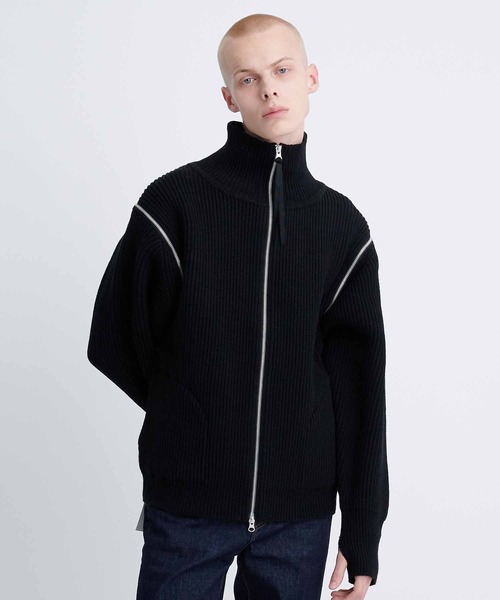 JIEDA（ジエダ）の「2WAY ZIP UP KNIT（ニット/セーター・メンズ・グレー/ブラック・SMALL/MEDIUM）」の2枚目の写真