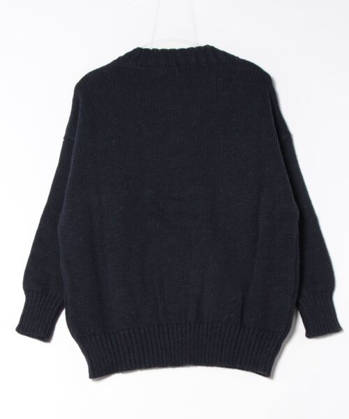 Kerrywoollenmills(ケリーウーレンミルズ)の「Plain-Stitch V Neck Sweater(ニット/セーター・レディース・ネイビー/ターコイズブルー系・34)」の3枚目の写真