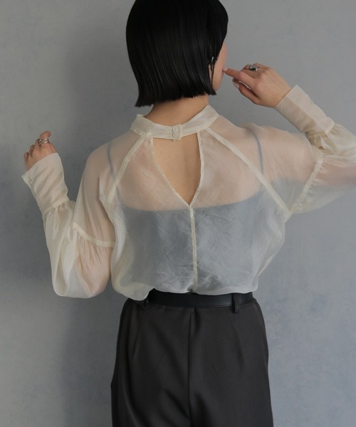 cheriella（シェリエラ）の「【cheriella】オーガンジーボリュームスリーブブラウス ORGANZA VOLUME SLEEVE BLOUSE（シャツ/ブラウス・レディース・アイボリー/グレー/ブラック・M）」の10枚目の写真