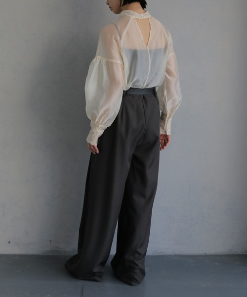 cheriella（シェリエラ）の「【cheriella】オーガンジーボリュームスリーブブラウス ORGANZA VOLUME SLEEVE BLOUSE（シャツ/ブラウス・レディース・アイボリー/グレー/ブラック・M）」の14枚目の写真