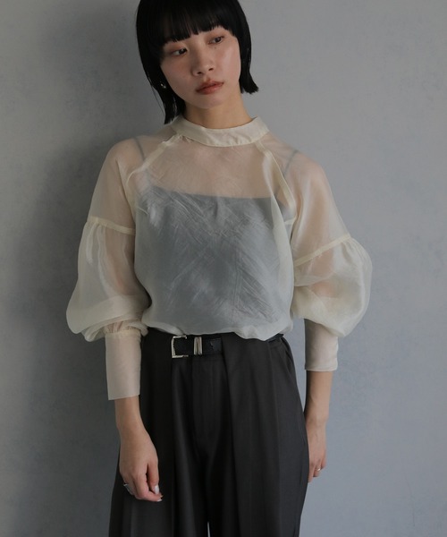 cheriella（シェリエラ）の「【cheriella】オーガンジーボリュームスリーブブラウス ORGANZA VOLUME SLEEVE BLOUSE（シャツ/ブラウス・レディース・アイボリー/グレー/ブラック・M）」の8枚目の写真