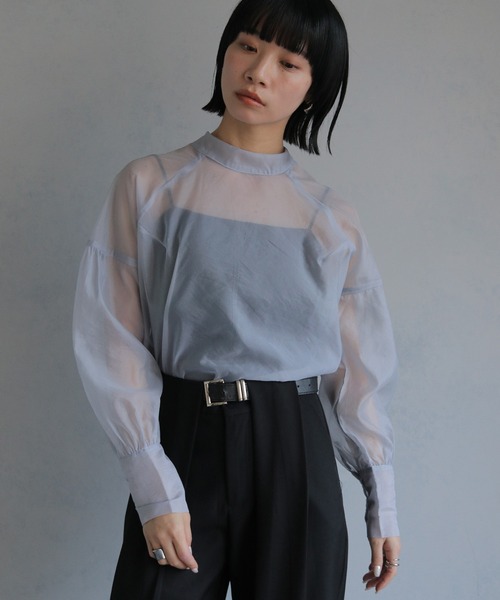 cheriella（シェリエラ）の「【cheriella】オーガンジーボリュームスリーブブラウス ORGANZA VOLUME SLEEVE BLOUSE（シャツ/ブラウス・レディース・アイボリー/グレー/ブラック・M）」の17枚目の写真