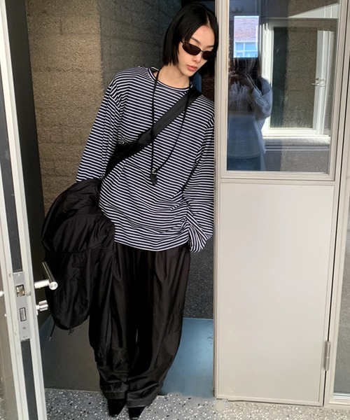 LONSLAN】サイドダーツ ボリュームイージーパンツ CHLONW25s008