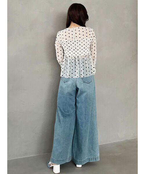 MERCURYDUO(マーキュリーデュオ)の「【MARY QUANTコラボ】フロッキープリントシャーリングカットソー(Tシャツ/カットソー・レディース・オフホワイト/ライトブルー/ブラック・FREE)」の22枚目の写真