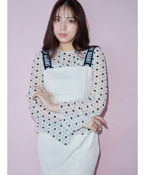 tシャツ 「MARY QUANTコラボ」フロッキープリントシャーリングカットソー レディース MERCURYDUO（マーキュリーデュオ）の「【MARY QUANTコラボ