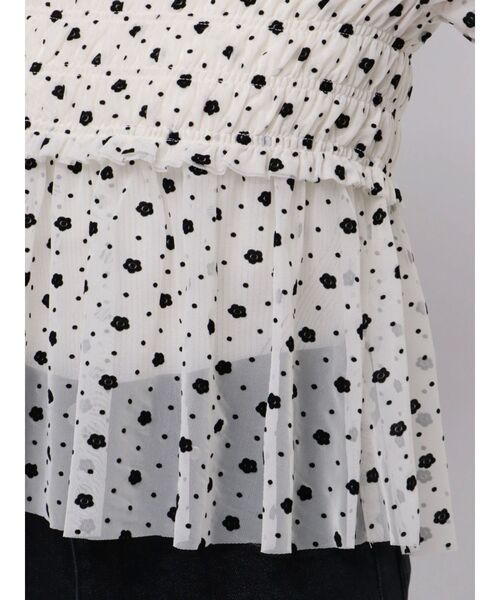 MERCURYDUO(マーキュリーデュオ)の「【MARY QUANTコラボ】フロッキープリントシャーリングカットソー(Tシャツ/カットソー・レディース・オフホワイト/ライトブルー/ブラック・FREE)」の19枚目の写真