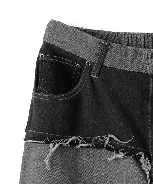 WEGO（ウィゴー）の「WEGO/ワイドクレイジーパターンデニムパンツ（デニムパンツ・メンズ・ブラック/ブラック系その他・LARGE/MEDIUM）」の14枚目の写真