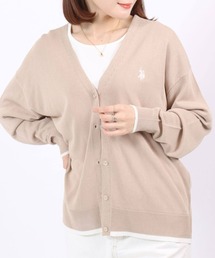 U.S. POLO ASSN.(ユーエスポロアッスン)ワンポイントロゴ 刺繍サマーニットカーディガン レディース