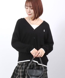 U.S. POLO ASSN.(ユーエスポロアッスン)ワンポイントロゴ 刺繍サマーニットカーディガン レディース