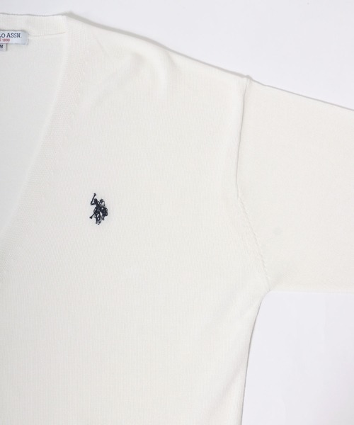 U.S. POLO ASSN.（ユーエスポロアッスン）の「U.S. POLO ASSN.（ユーエスポロアッスン）ワンポイントロゴ 刺繍サマーニットカーディガン レディース（カーディガン/ボレロ・レディース・ブラック/アイボリー/レッド/ベージュ・M/L）」の18枚目の写真