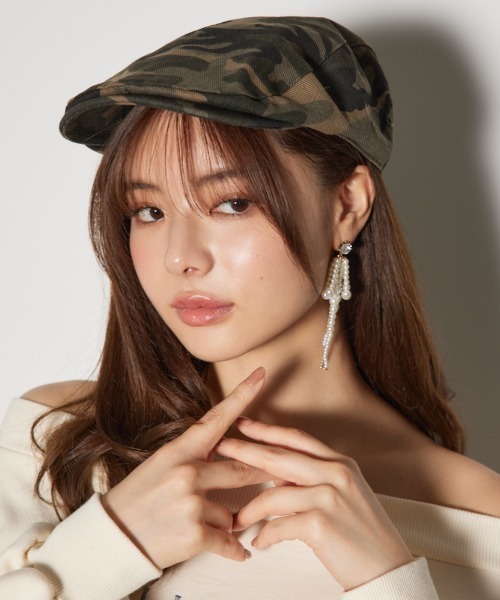 rienda(リエンダ)の「レディーハンチング(ハンチング/ベレー帽・レディース・ブラック/マルチ・FREE)」の1枚目の写真