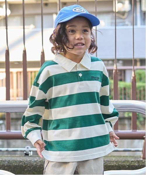 b・ROOM（ビールーム）の「ビッグシルエットラガーシャツ（Tシャツ/カットソー・キッズ・ブラック/モカ/モスグリーン・110cm/100cm/120cm/130cm/140cm/150cm）」の3枚目の写真