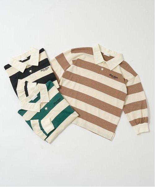 b・ROOM（ビールーム）の「ビッグシルエットラガーシャツ（Tシャツ/カットソー・キッズ・ブラック/モカ/モスグリーン・110cm/100cm/120cm/130cm/140cm/150cm）」の4枚目の写真