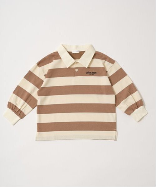 b・ROOM（ビールーム）の「ビッグシルエットラガーシャツ（Tシャツ/カットソー・キッズ・ブラック/モカ/モスグリーン・110cm/100cm/120cm/130cm/140cm/150cm）」の5枚目の写真