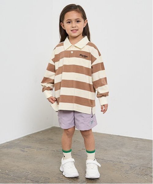 b・ROOM（ビールーム）の「ビッグシルエットラガーシャツ（Tシャツ/カットソー・キッズ・ブラック/モカ/モスグリーン・110cm/100cm/120cm/130cm/140cm/150cm）」の10枚目の写真