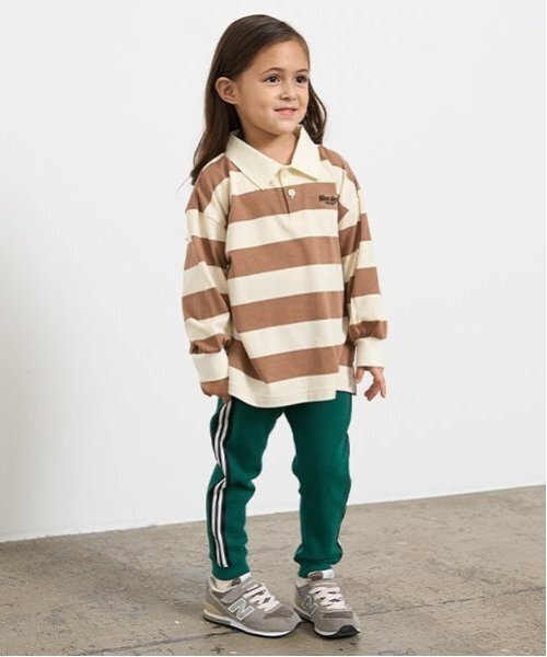 b・ROOM（ビールーム）の「ビッグシルエットラガーシャツ（Tシャツ/カットソー・キッズ・ブラック/モカ/モスグリーン・110cm/100cm/120cm/130cm/140cm/150cm）」の12枚目の写真