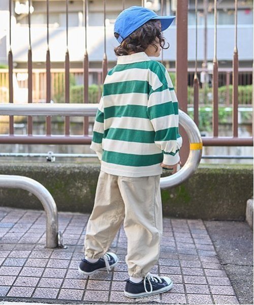 b・ROOM（ビールーム）の「ビッグシルエットラガーシャツ（Tシャツ/カットソー・キッズ・ブラック/モカ/モスグリーン・110cm/100cm/120cm/130cm/140cm/150cm）」の14枚目の写真