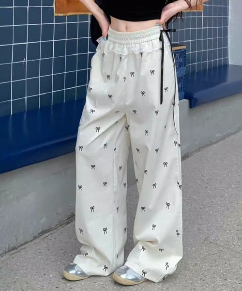 sevens（セブンズ）の「【sevens】PT リボンウエストフリルパンツ（その他パンツ・レディース・ブラック/ベージュ・FREE）」の2枚目の写真