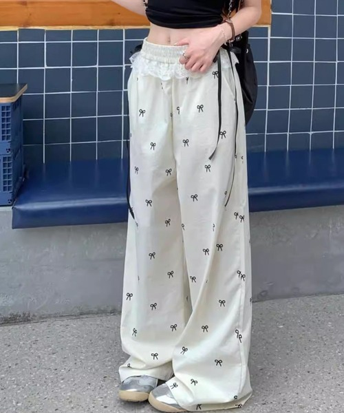 sevens（セブンズ）の「【sevens】PT リボンウエストフリルパンツ（その他パンツ・レディース・ブラック/ベージュ・FREE）」の4枚目の写真