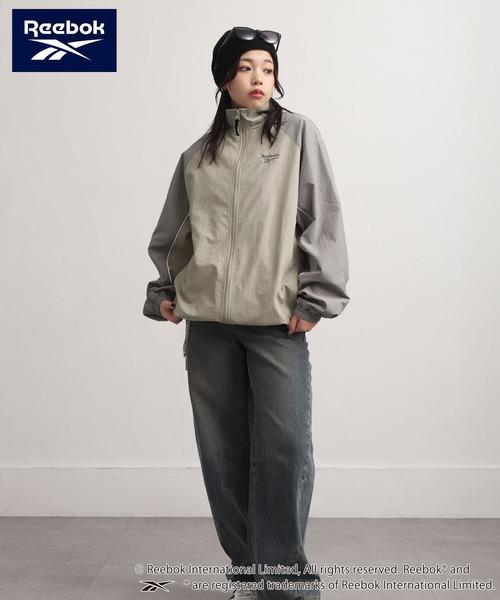 ドロストナイロンジャケット　Reebok　グレー 10%OFF】【Reebok/リーボック】 別注スモールベクター刺繍裾