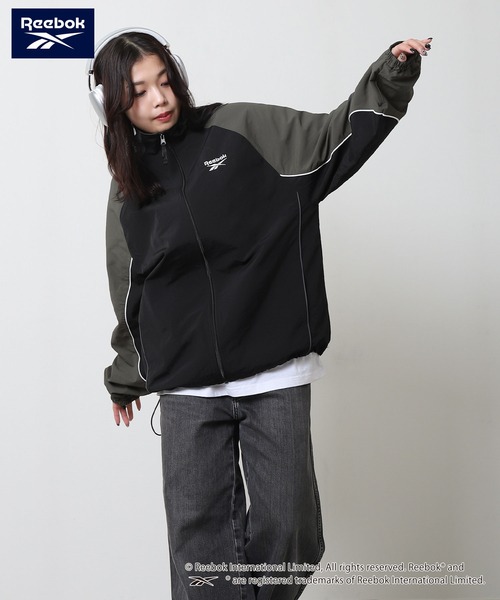 セール】【REEBOK】 ラグラン 袖ライン パイピング ドロスト ナイロン