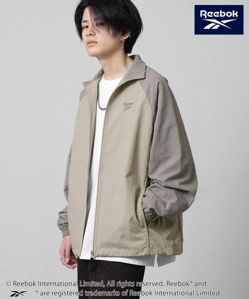 ドロストナイロンジャケット　Reebok　グレー 10%OFF】【Reebok/リーボック】 別注スモールベクター刺繍裾
