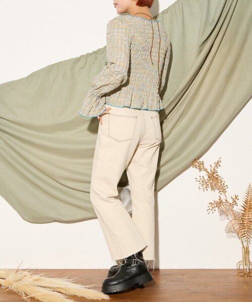 HELLO.SANFRANCISCO(ハローサンフランシスコ)の「【HELLO.SANFRANCISCO】配色メローシャーリングチェックブラウス(シャツ/ブラウス・レディース・グレー/ブラウン・ONE SIZE)」の11枚目の写真