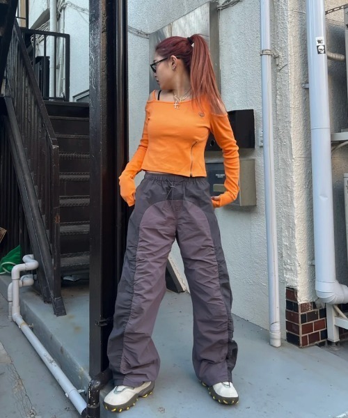 HTH（エイチティーエイチ）の「nylon shirring pants（その他パンツ・レディース・アーミー/グレー系・フリー）」の10枚目の写真