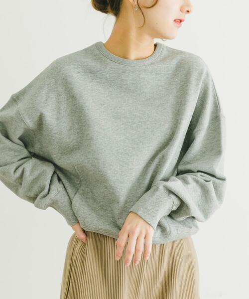 ITEMS URBANRESEARCH（アイテムズ アーバンリサーチ）の「クルーネックドルマンスウェット（スウェット・レディース・グレー系その他/ダークブラウン/オフホワイト・FREE）」の3枚目の写真