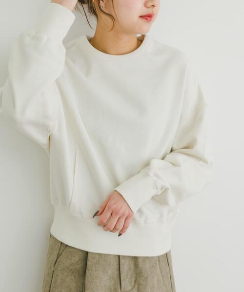 ITEMS URBANRESEARCH（アイテムズ アーバンリサーチ）の「クルーネックドルマンスウェット（スウェット・レディース・グレー系その他/ダークブラウン/オフホワイト・FREE）」の2枚目の写真