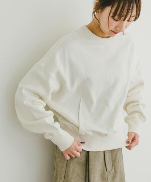 ITEMS URBANRESEARCH（アイテムズ アーバンリサーチ）の「クルーネックドルマンスウェット（スウェット・レディース・グレー系その他/ダークブラウン/オフホワイト・FREE）」の10枚目の写真