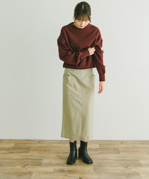 ITEMS URBANRESEARCH（アイテムズ アーバンリサーチ）の「クルーネックドルマンスウェット（スウェット・レディース・グレー系その他/ダークブラウン/オフホワイト・FREE）」の21枚目の写真