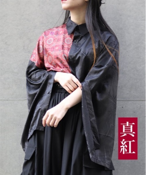 REZEN（リゼン）の「陰陽師×曼荼羅２ＷＡＹシャツ（シャツ/ブラウス・メンズ・ブラック/アイボリー/ローズ/レッドパープル・MEDIUM/LARGE）」の4枚目の写真