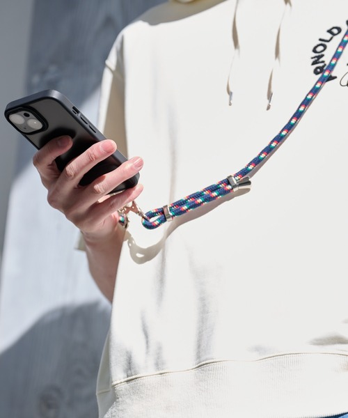 Arnold Palmer(アーノルドパーマー)の「パーマー ミックスコード シェア スマホストラップ(スマホグッズ・レディース・ベージュ/ネイビー・F)」の2枚目の写真