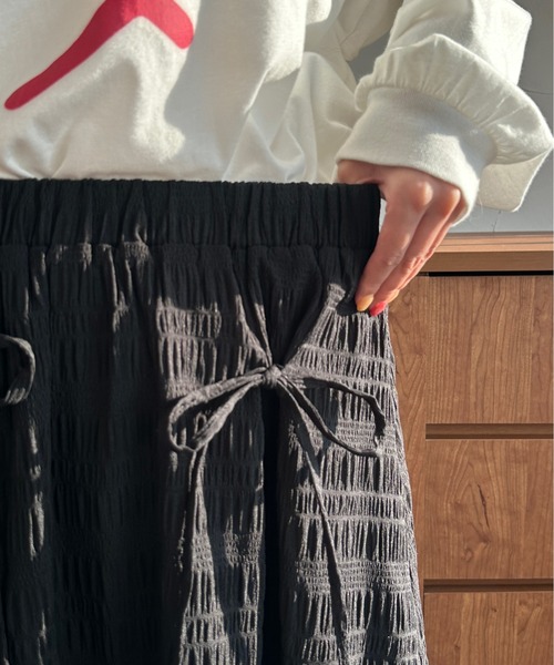 kutir(クティール)の「リボンドロストレース切り替えミニスカート(スカート・レディース・オフホワイト/ブラック・FREE)」の9枚目の写真