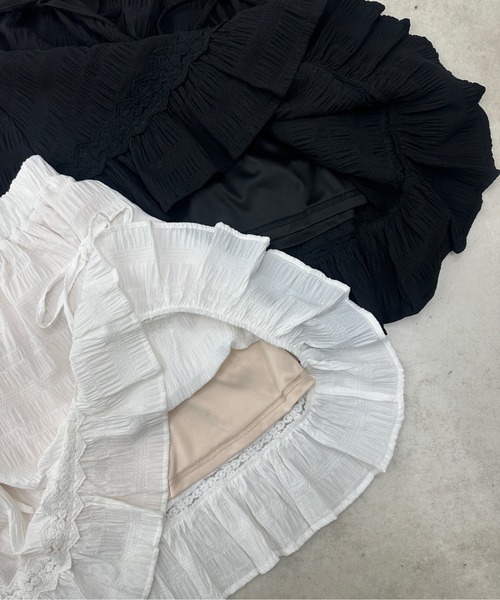 kutir(クティール)の「リボンドロストレース切り替えミニスカート(スカート・レディース・オフホワイト/ブラック・FREE)」の10枚目の写真