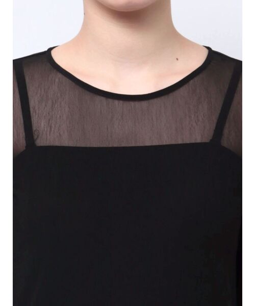 LAGUNAMOON（ラグナムーン）の「フレアスリーブチュールトップス（Tシャツ/カットソー・レディース・アイボリー/ブラック/ライトブルー・FREE）」の5枚目の写真