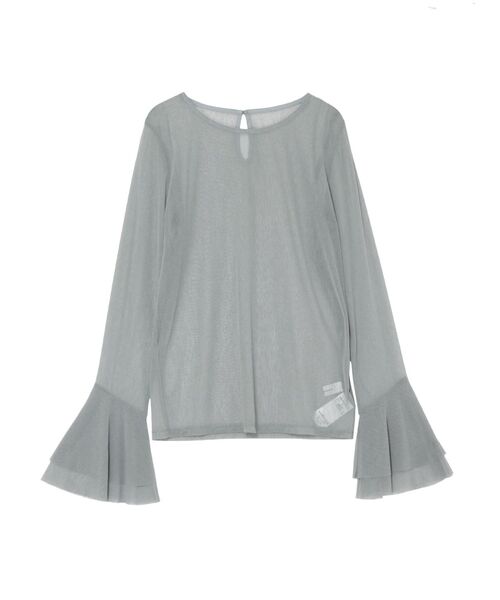 LAGUNAMOON（ラグナムーン）の「フレアスリーブチュールトップス（Tシャツ/カットソー・レディース・アイボリー/ブラック/ライトブルー・FREE）」の14枚目の写真