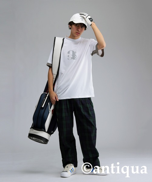 antiqua(アンティカ)の「【STCH】切り替えロゴトップス(Tシャツ/カットソー・レディース・ブラック/ホワイト/グリーン・LXL/ML)」の6枚目の写真