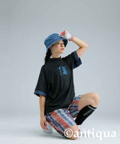 tシャツ 「STCH」切り替えロゴトップス レディース メンズ セール】【STCH】切り替えロゴトップス（Tシャツ/カットソー