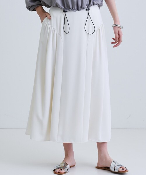 GALLEST(ギャレスト)の「ドレープギャザースカート(スカート・レディース・ブラック/ホワイト/グリーン系・36/38/40)」の1枚目の写真