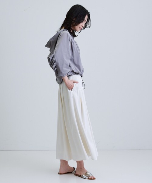 GALLEST(ギャレスト)の「ドレープギャザースカート(スカート・レディース・ブラック/ホワイト/グリーン系・36/38/40)」の9枚目の写真