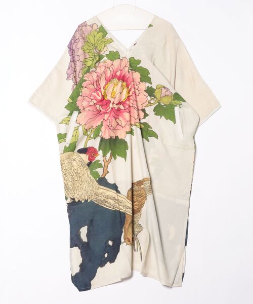 倭物やカヤ(ワモノヤカヤ)の「【倭物やカヤ】花鳥ワンピース(ワンピース・レディース・ブラック/レッド/ホワイト/ネイビー・FREE)」の18枚目の写真
