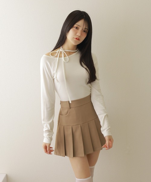 one off shoulder choker tops/ワンオフショルダーチョーカー