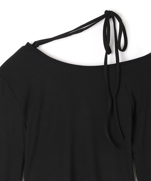トップス M one off shoulder choker tops/ワンオフショルダーチョーカー