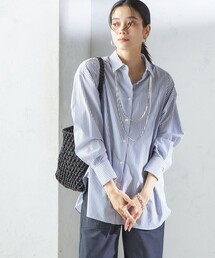 SHIPS | SHIPS Primary Navy Label:コットン タイプライター ビッグ シャツ(シャツ/ブラウス)