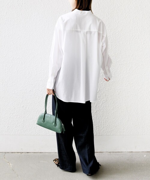 SHIPS(シップス)の「SHIPS Primary Navy Label:コットン タイプライター ビッグ シャツ(シャツ/ブラウス・レディース・ライトピンク/オフホワイト/ブルー/ライム/パープル/ライトブルー・36/38)」の7枚目の写真